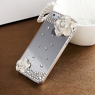 Pantapma @Plastic Zircon Camellia Pattern Hard Case for iPhone 5/5S