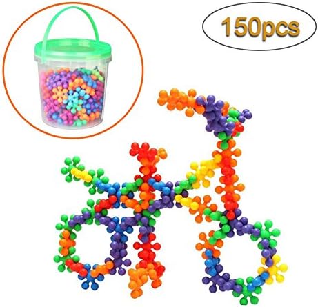 150pcs JeeMax Interlocking Plastic Building Set Children's Day Gift Toy Set 10 Mixed Colors Plum-Flower Building Inserting Toy Set with Gift Box Package