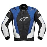 Alpinestars RC-1 Men's Leather Street Bike Racing Motorcycle Jacket - Color: Blue, Size: 56