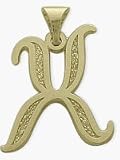 10 Karat Yellow Gold Fancy Initial X Pendant with 20 chain