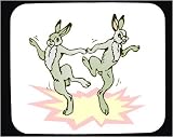 Mouse Pad with animals, rabbits, dancing, hares, dance, bunnies