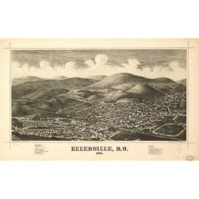 Ellenville, N.Y. 1887. Drawn & published by L. R. Burleigh. Burleigh Litho. Establishment., large historic panoramic map reprint measured in inches 57x36
