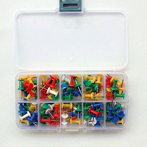 AUTRA 100 PCS Colorful Beads Push pins Cute Thumbtack Message Nail 5 Colors
