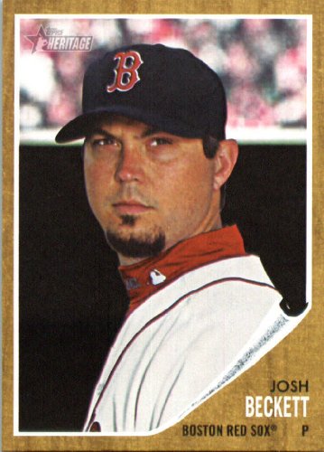 2011 Topps Heritage Baseball Card # 201 Josh Beckett - Boston Red Sox - MLB Trading Card in Screwdown Case