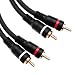 High Quality RCA Stereo Audio Cable, Dual RCA Male, 2 channel (Right and Left), Gold-plated Connectors, 6 foot