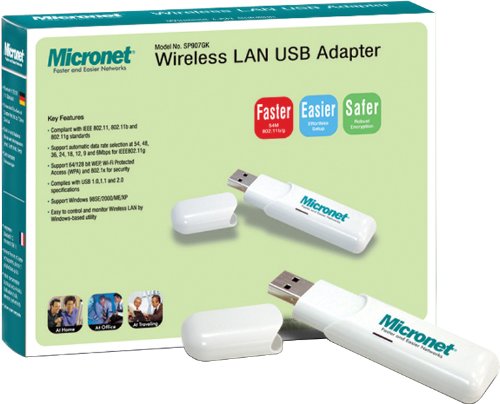 MICRONET 54Mbps WIRELESS WIFI NETWORK USB ADAPTOR NEW