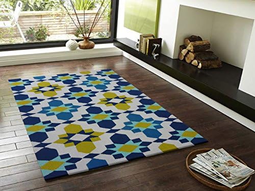 Vivid Collection 5x7 Vivid Out4 Blue Yellow Abstract Indoor/Outdoor Rug, 5 by 7-Feet, Yellow