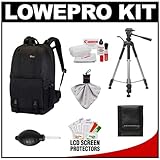 Lowepro Fastpack 350 Digital SLR Camera Backpack Case (Black) + Tripod + Ac ....