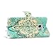 Galaxy S7 Edge Case,CASELAND [Premium Flip] PU Leather Wallet Stand Protective Cover Case for Samsung Galaxy S7 Edge - Green Flower