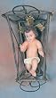 Nativity Collection - Baby Jesus - 16in. - In Wooden Crib - Glass Eyes - Eye Lashes