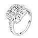 fashion 925 sterling silver jewelry inlaied zircon square elegant wedding ring size 8