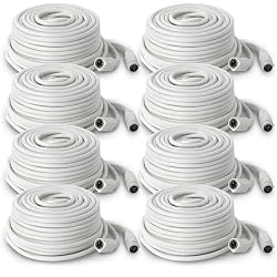 8 Pack of 60' Security Camera Extension Wire 4 PIN DIN Female to Male Video/Power Cable (CVW62)