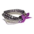 Purple Silver Multi Strand Adjustable Friendship Fashion Bracelet