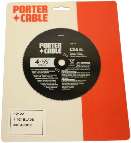 Porter Cable 12122 4-1/2-Inch 80 Tooth Laminate and Light Sheet Metal Cutting Trim Saw Blade with 3/8-Inch Arbor