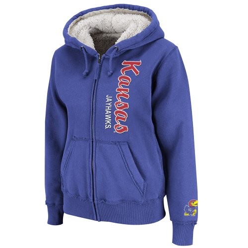 NCAA Kansas Jayhawks Vault Full Zip Fleece Hoodie (Royal, X-Large)