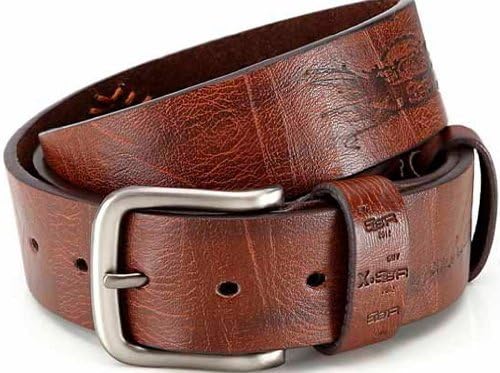 akzendo-collection Men's 3.6 Cm Designer Pu Jean Belt XXL 45-48" Brown