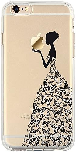 iPhone 6S Case, iPhone 6S Clear Case, CAISEDO(TM) Soft Flexible TPU Transparent Clear Scratch-Proof Protective Case Cover for iPhone 6S/iPhone 6 (4.7 inch) - [C879B1]Butterfly Girl