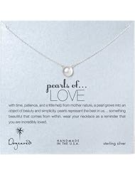 Dogeared Large Pearls of Love White Pearl Necklace, Sterling Silver