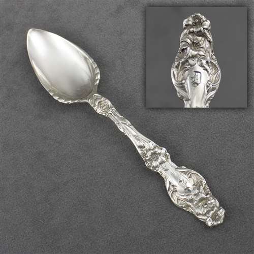 Lily by Whiting Div. of Gorham, Sterling Grapefruit Spoon, Monogram D