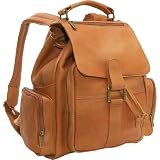 Le Donne Leather Multi Pocket Back Pack Tan thumbnail