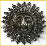 Ornate Sun Wall Hanging - Steel Drum Metal Art Sculpture from Haiti