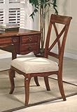 Contemporary Cross Back Design Cherry Finish Woden Chair
