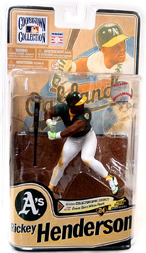 McFarlane Toys MLB Cooperstown Series 8 Action Figure Rickey Henderson (Oakland Athletics) Green Jersey Bronze Collector Level Chase