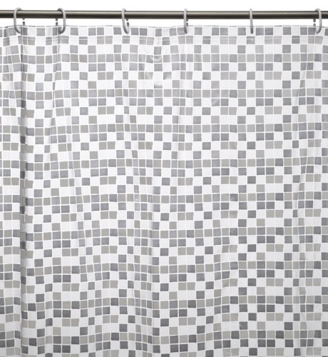 Monochrome Tile Shower Curtain