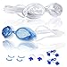 Dimples Excel Clear Swimming Goggles for Everyday Indoor Practice + Nose Clips + Ear Plug ( 2 Pack )