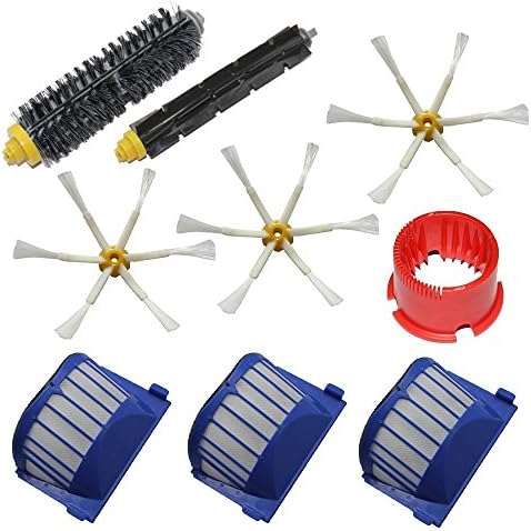 Iautomatic 3x Aero Vac Filter &amp; Bristle Brush &amp; Flexible Beater Brush &amp; 6-Armed Side Brush &amp; Cleaning tool Pack Kit for iRobot Roomba 600 Series (620 630 650 660) Vacuum Cleaning Robots