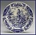 Joan of Arc Plate Blue Toile Porcelain Transferware