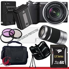 Sony Alpha NEX-5N Digital Camera with 18-55mm Lens & 55-210mm Lens (Black) Package 2