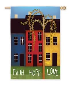 Faith, Hope, Love Silk Reflections Garden Size Flag