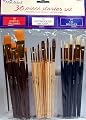 30 Fine Art Paint Brushes for Acrylic, Oil, Watercolors