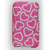 Diamond Shield Protector Case for Apple iPod touch + Car Charger + Courage*Wisdom Wristband, PinkSilverHeart