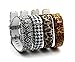 HoneyLife Fitbit Flex Cute Silicone Replacement Wristband Bracelets/ Wireless Activity and Sleep Tracker Accessory Pack with Buckle (Geo Print + Swallow Gird + Gold Leopard + Black Leopard)