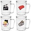 At the Movies 18 oz Insulated Coffee Mug Set, Clear, (4 designs)