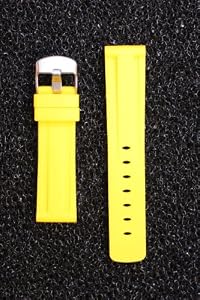 Yellow Panerai Style Heavy Rubber 24mm with Heavy S/S Buckle By Toscana by Toscana
