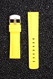 Best Price Yellow Panerai Style Heavy Rubber 22mm with Heavy S/S Buckle By Toscana