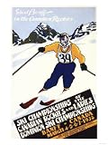 Banff, Alberta, Canada - Dominion Ski Championship Poster Giclee Poster Print, 12x16