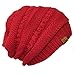 AllyDrew Winter Thick Knit Slouchy Beanie, Red