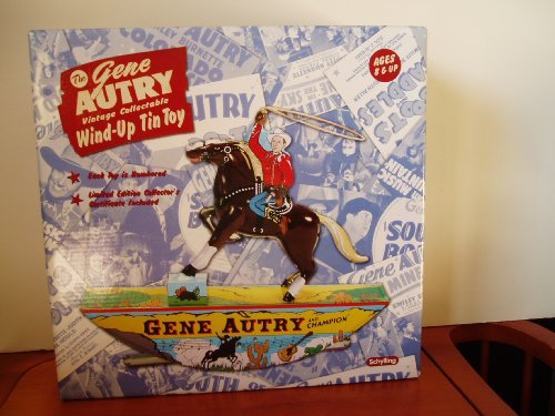 Gene Autry Collectible Wind Up Tin Toy Rocking Horse