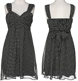 JOHNNY MARTIN Polka-Dot Chiffon Sash Dress