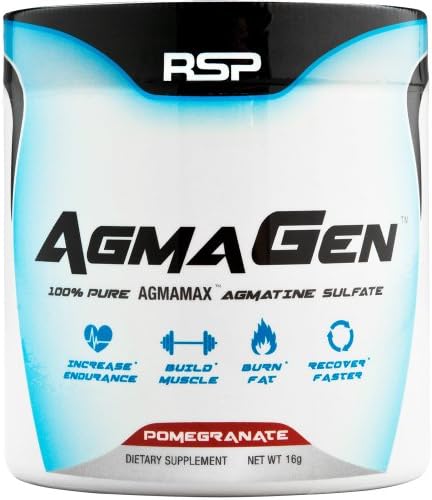 AgmaGen Pomegranate by RSP Nutrition - 100% Pure Agmamax Agmatine Sulfate Supplement (50 Servings)