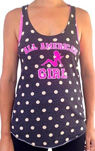 SoRock's Women's All American Girl Poka Dot Tank Top Small