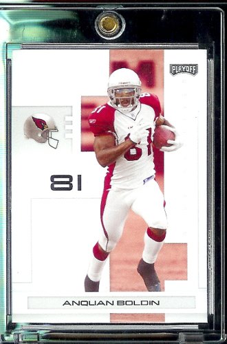 2007 Playoff NFL Playoffs Football # 1 Anquan Boldin - Arizona Cardinals - Premium Trading Card in Protective Display Case