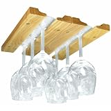Natural Hardwood Hanging Wine Glass Rack