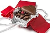 Happy Valentines Gift, Gourmet Chocolate Truffle Gift Fully Edible 5" Chocolate Heart Filled with Chocolate Truffles CRACK IT OPEN!