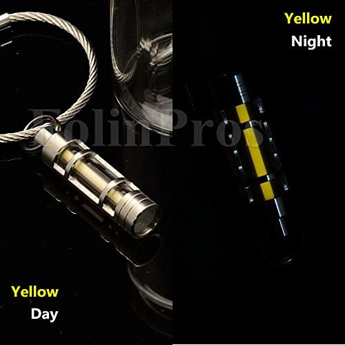 Titanium Alloy Tritium Gas Fluorescence Key Chain Autoluminescence Rescue Emergency Light (Yellow)