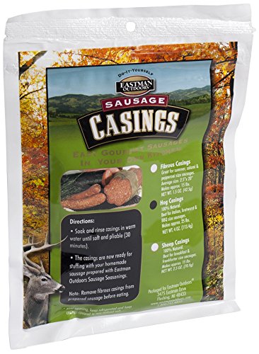 Eastman Outdoors 100% Natural Hog Casing for Italian, Bratwurst & BBQ Size Sausages (Makes Approximately 25 Pounds of Sausage)